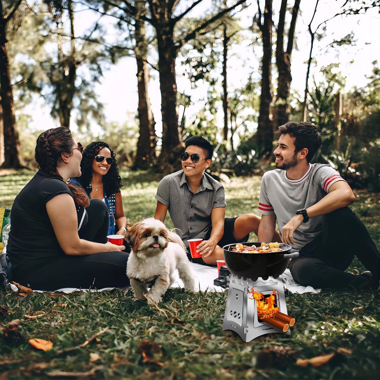 Camping Backpacking Stoves Portable Wood Stove for Outdoor Wood Burning Camping Cooking Light Weight Backpacking Stainless Steel Stoves for BBQ Picnic